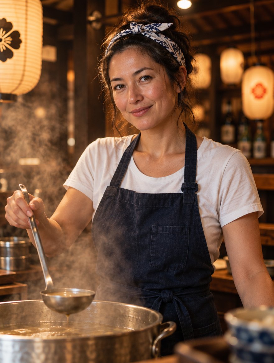 Kaori derrière le comptoir
